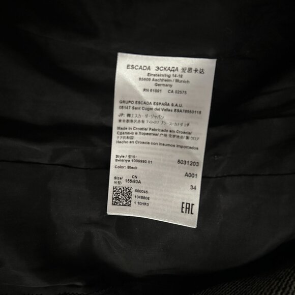 ESCADA Virgin Wool Herringbone Quiet Luxury Powersuit Blazer and Trousers SZ 34 - Picture 11 of 14